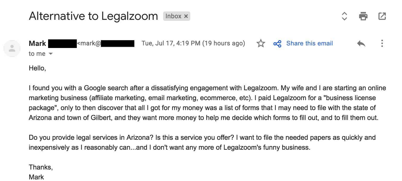 Alternative to Legalzoom